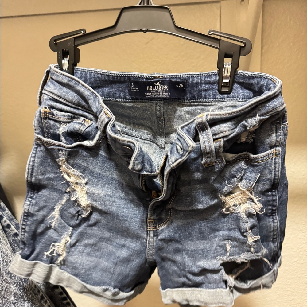 Hollister Blue Distressed Jean Shorts